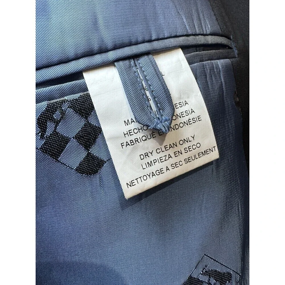 Vince Camuto Slim Mens 44R Gray 100% Wool Blazer Jacket Sport Coat